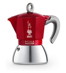 Гейзерная кофеварка Bialetti Moka Induction, красная, для 6-ти кружек чашек эспрессо цена и информация | Чайники, кофейники | pigu.lt