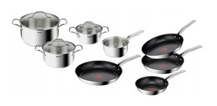 Tefal puodų ir keptuvių rinkinys, 11 dalių цена и информация | Кастрюли, скороварки | pigu.lt