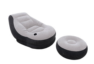 Pripučiamas fotelis su pakoju Intex Ultra Lounge, pilkas kaina ir informacija | Pripučiami čiužiniai ir baldai | pigu.lt