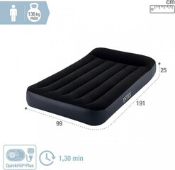 Pripučiamas čiužinys Intex Air Bed, 99x25x191 cm, juodas kaina ir informacija | Pripučiami čiužiniai ir baldai | pigu.lt