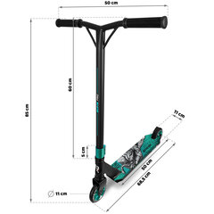 Самокат SOKE PRO Kong (1523-801208) Turquoise 110mm цена и информация | Самокаты | pigu.lt