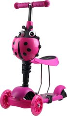 Balansinis paspirtukas 3in1 Enero Ladybug 1017655, rožinis kaina ir informacija | Paspirtukai | pigu.lt