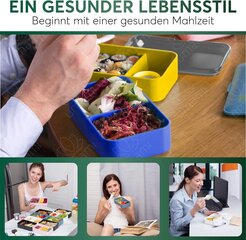 Umami priešpiečių dėžutė su stalo įrankiais, 1,2 l, mėlyna/geltona kaina ir informacija | Maisto saugojimo  indai | pigu.lt