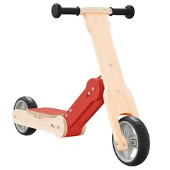 Dviratis medinis paspirtukas/balansinis dviratis 2in1 , raudonas kaina ir informacija | Paspirtukai | pigu.lt