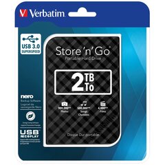 'Išorinis kietasis diskas Verbatim Store n Go 2 TB USB 3.0 HDD 2,5' kaina ir informacija | Vidiniai kietieji diskai (HDD, SSD, Hybrid) | pigu.lt