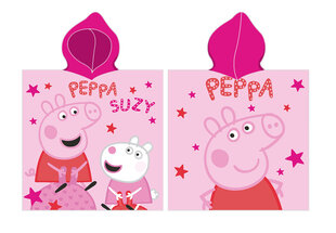 Carbotex vaikiškas rankšluostis - pončas Peppa Pig, 55 x 110 cm kaina ir informacija | Rankšluosčiai | pigu.lt