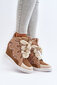 Women's Wedge Sneakers Beige Leoppa 29987-21 цена и информация | Sportiniai bateliai, kedai moterims | pigu.lt