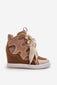 Women's Wedge Sneakers Beige Leoppa 29987-21 цена и информация | Sportiniai bateliai, kedai moterims | pigu.lt