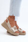 Women's Platform and Wedge Sandals with Gold Embellishment Janesca 31487-21 kaina ir informacija | Basutės moterims | pigu.lt