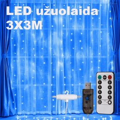 Užuolaida girlianda Led usb, mėlyna kaina ir informacija | Girliandos | pigu.lt