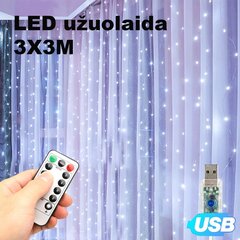 Užuolaida girlianda Usb led , šaltai balta kaina ir informacija | Girliandos | pigu.lt