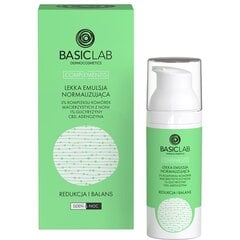 "Basiclab" šviesą normalizuojanti emulsija su 3 % NONI MATERIAL CELL COMPLEX, 1 % GLICYRISINE, CBD IR ADENOSINO REDUKCIJA IR BALANSU 50 ml kaina ir informacija | Veido aliejai, serumai | pigu.lt