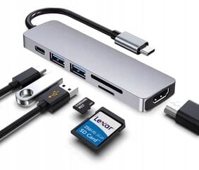 HUB 6in1 kaina ir informacija | Adapteriai, USB šakotuvai | pigu.lt