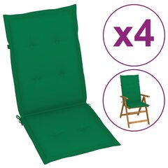 Sodo kėdės pagalvėlės, 4vnt., žalios, 120x50x4cm kaina ir informacija | Pagalvės, užvalkalai, apsaugos | pigu.lt
