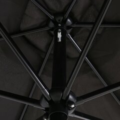 Lauko skėtis su metaliniu stulpu, 300x200cm, juodos spalvos цена и информация | Зонты, маркизы, стойки | pigu.lt