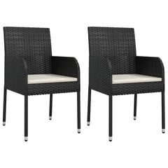 Sodo kėdės su pagalvėlėmis, 48x55x88 cm, 2vnt., juodos kaina ir informacija | Lauko kėdės, foteliai, pufai | pigu.lt