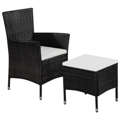 Lauko valgomojo kėdė su pakoja, juodos ir kreminės baltos spalvos kaina ir informacija | Lauko kėdės, foteliai, pufai | pigu.lt