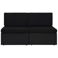 Modulinė dvivietė sofa, juoda цена и информация | Садовые стулья, кресла, пуфы | pigu.lt