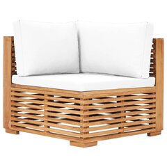 Kampinė sodo sofa su kreminėmis pagalvėlėmis цена и информация | Садовые стулья, кресла, пуфы | pigu.lt