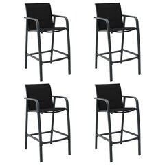Sodo baro kėdės, 4 vnt, juodos spalvos цена и информация | Садовые стулья, кресла, пуфы | pigu.lt