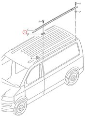 VOLKSWAGEN TRANSPORT išorinis stogo kreipiamasis bėgelis kairėje pusėje originalus 7H1860181AQZU kaina ir informacija | Auto reikmenys | pigu.lt