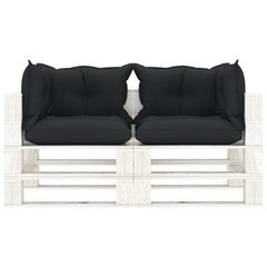 Dvivietė sodo sofa su juodomis pagalvėmis kaina ir informacija | Lauko kėdės, foteliai, pufai | pigu.lt