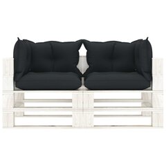 Dvivietė sodo sofa su juodomis pagalvėmis цена и информация | Садовые стулья, кресла, пуфы | pigu.lt