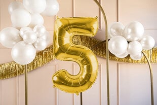 Folinis balionas, numeris 5, šviesiai auksinis, 72 cm. kaina ir informacija | Balionai | pigu.lt