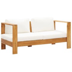 Sodo sofa su pagalvėlėmis, 140 cm, ruda kaina ir informacija | Lauko suolai | pigu.lt