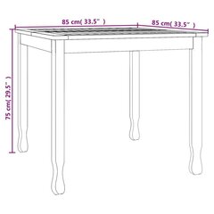 Sodo valgomojo stalas , 85x85x75cm kaina ir informacija | Lauko stalai, staliukai | pigu.lt