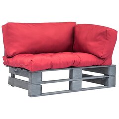 Sodo sofa su pagalvėlėmis, pilka/raudona цена и информация | Садовые стулья, кресла, пуфы | pigu.lt