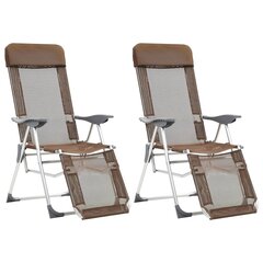 Stovyklavimo kėdės , 2 vnt., rudos kaina ir informacija | Lauko kėdės, foteliai, pufai | pigu.lt