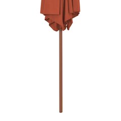 Lauko skėtis su mediniu stulpu, 270 cm, oranžinis kaina ir informacija | Skėčiai, markizės, stovai | pigu.lt