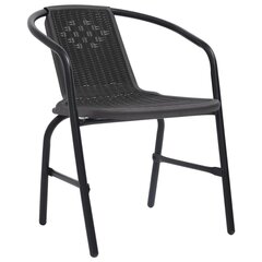 Sodo kėdės, 6 vnt, juodos kaina ir informacija | Lauko kėdės, foteliai, pufai | pigu.lt