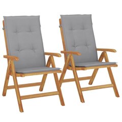2-ių dalių sodo kėdžių komplektas su pagalvėlėmis , rudas kaina ir informacija | Lauko kėdės, foteliai, pufai | pigu.lt