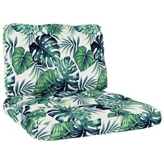 Sodo kėdės su lapų raštų pagalvėlėmis , 2 vnt., įvarių spalvų kaina ir informacija | Lauko kėdės, foteliai, pufai | pigu.lt
