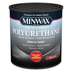 Medienos lakas, Minwax, Water-Based Oil-Modified Polyurethane, 946ml, GLOSS kaina ir informacija | Lakai, skiedikliai | pigu.lt