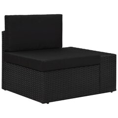 Modulinė kampinė sofa su porankiu kairėje, juoda цена и информация | Садовые стулья, кресла, пуфы | pigu.lt