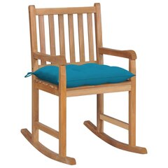 Supama kėdė su šviesiai mėlyna pagalvėle, ruda kaina ir informacija | Lauko kėdės, foteliai, pufai | pigu.lt