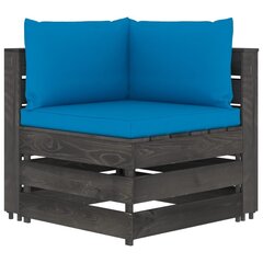 Modulinė kampinė sofa su pagalvėmis, juoda цена и информация | Садовые стулья, кресла, пуфы | pigu.lt