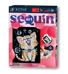 KITFIX DIY „Sequin Art“ raudonasis rinkinys „Kačiukas ir burbulai“ kaina ir informacija | Smėlio dėžės, smėlis | pigu.lt