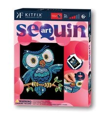 KITFIX DIY „Sequin Art“ raudonasis rinkinys „Pelėdžiukas Ozis“ kaina ir informacija | Smėlio dėžės, smėlis | pigu.lt