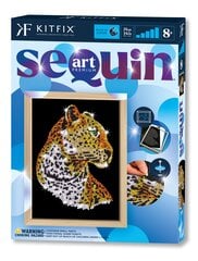 KITFIX DIY „Sequin Art“ mėlynasis rinkinys „Leopardas“ kaina ir informacija | Smėlio dėžės, smėlis | pigu.lt