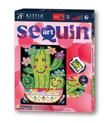 KITFIX DIY „Sequin Art“ raudonasis rinkinys „Kaktusas“ kaina ir informacija | Smėlio dėžės, smėlis | pigu.lt