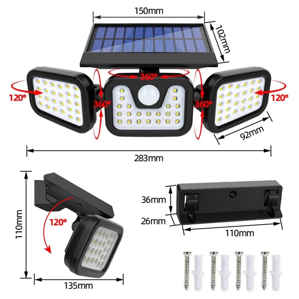 LED šviestuvas su saulės baterija цена и информация | Vaikiški šviestuvai | pigu.lt