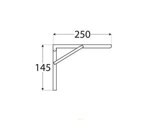 Chromuotas sulankstomas laikiklis 250x145 mm kaina ir informacija | Sandėliavimo lentynos | pigu.lt