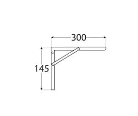 Chromuotas sulankstomas laikiklis 300×145 mm kaina ir informacija | Sandėliavimo lentynos | pigu.lt