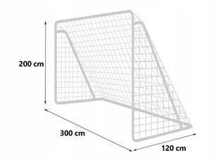 Nešiojami futbolo vartai 300 x 200 x 120 cm kaina ir informacija | Futbolo vartai ir tinklai | pigu.lt