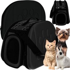 Transportavimo krepšys šunims ir katėms, 43x32x8cm, juodas kaina ir informacija | Transportavimo narvai, krepšiai | pigu.lt