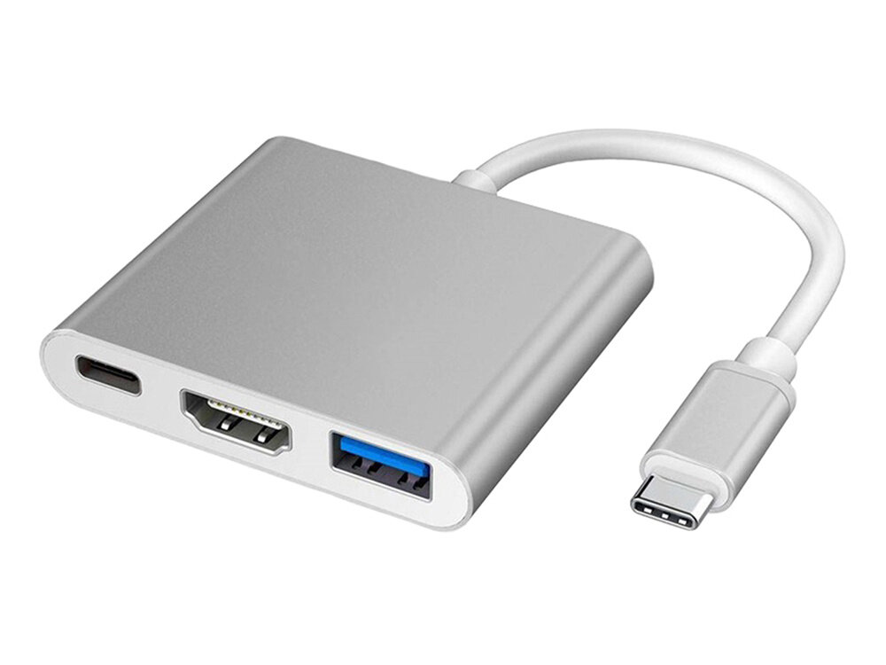 Šakotuvas 3in1 hub VT6280 USB-C USB-A HDMI цена и информация | Adapteriai, USB šakotuvai | pigu.lt